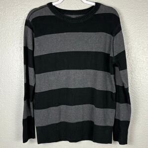 Cherokee Target 2012 Boys Sz XL 16/18 Black and Grey Striped 100% Cotton Sweater